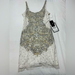 NWT Adrianna Papell White Sequin Dress